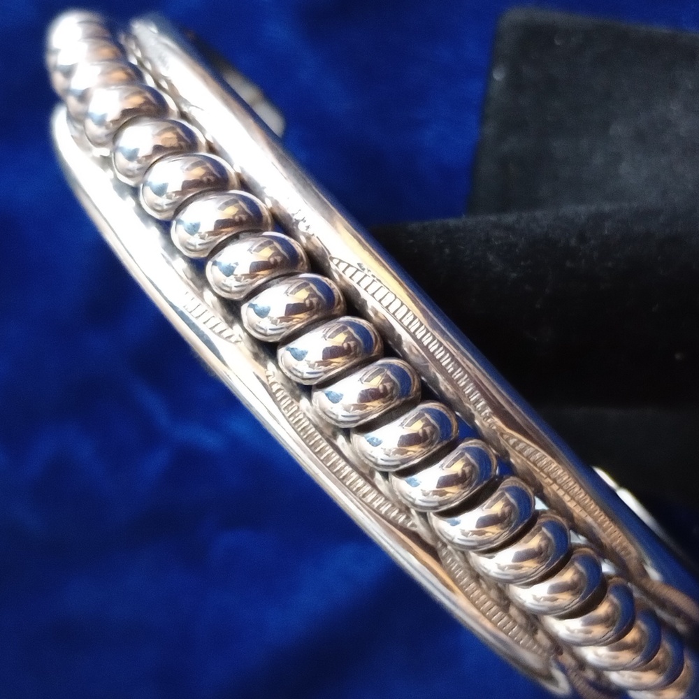 Sterling Silver Twisted Coil Cuff Bracelet Stamped Sterling - Picture 2 of 14